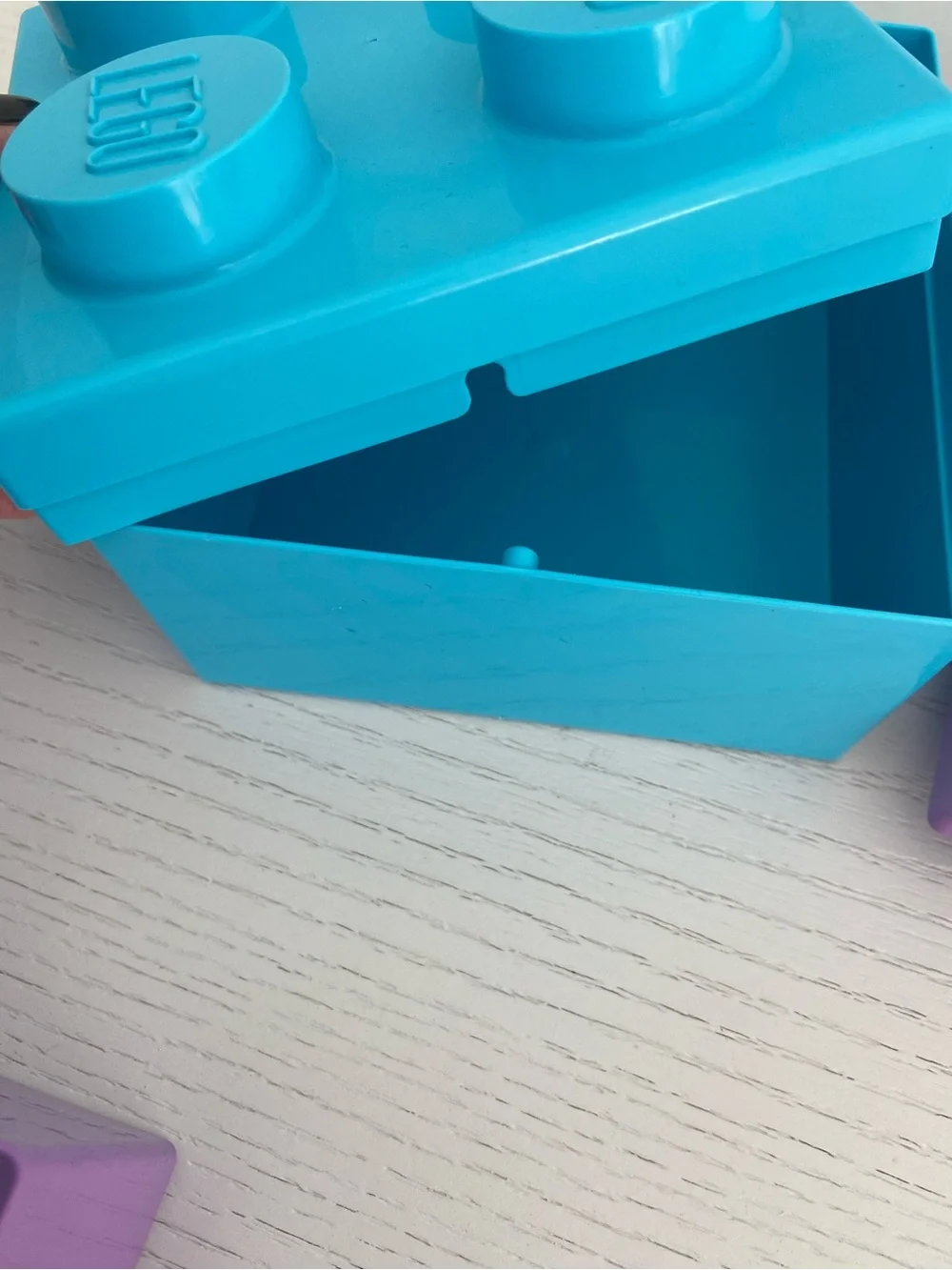Two Lego Storage Brick Boxes - Purple and Turquoise - Picture 6 of 6